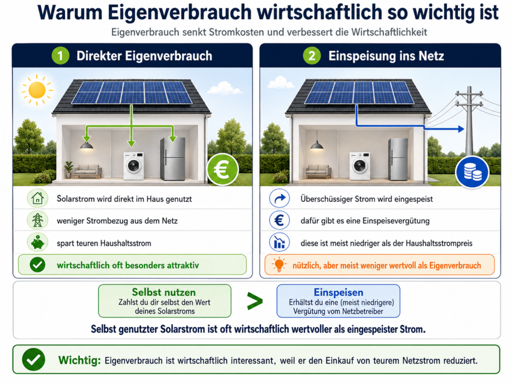 Bild, das erklärt ,warum Eigenverbrauch wirtschaftlich so wichtig ist